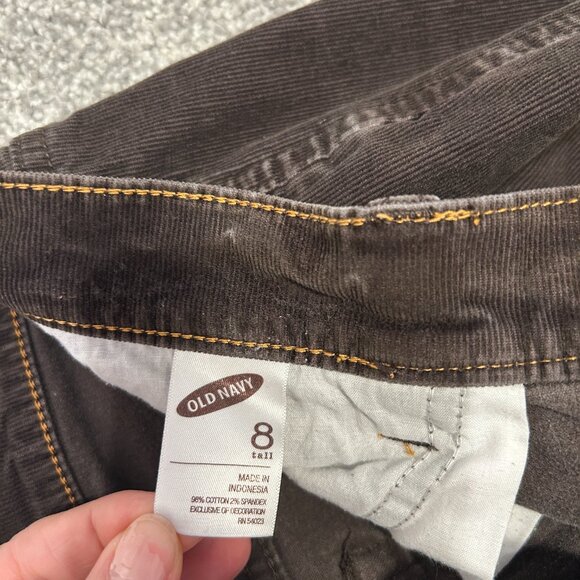 Old navy sweetheart corduroy brown long pants  size 8L - Picture 9 of 9